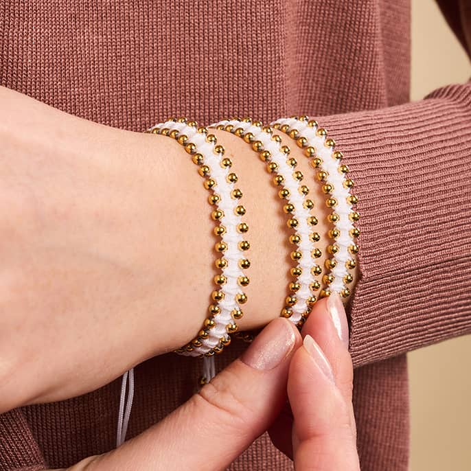 Or x Blanc | Bracelet DOT de l'amitié